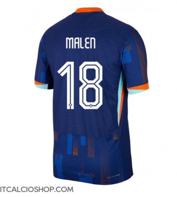 Olanda Donyell Malen #18 Seconda Maglia Europei 2024 Manica Corta